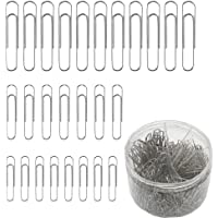 Lot de 700 trombones WeforU assortis - 3 tailles : 28 mm- 33 mm et 50 mm - Pinces à papier en métal avec boîte de…